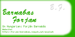 barnabas forjan business card