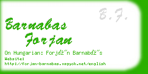 barnabas forjan business card